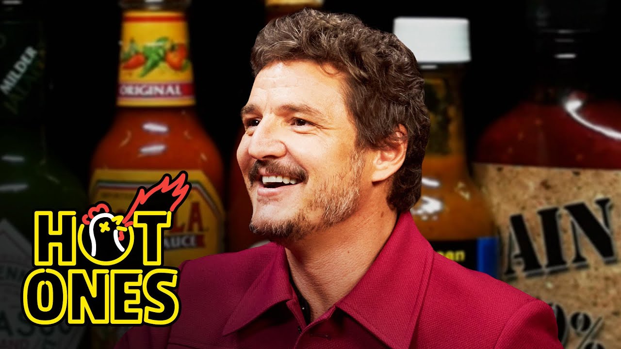 Pedro Pascal Cries From His Head While Eating Spicy Wings  Hot Ones