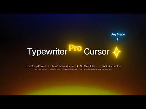 Typewriter with 3D Glow Cursor - After Effects & Premiere Pro Template