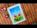 How to make tulip🌷 flowers for beginners//acrylic flower painting