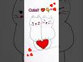 Two Cute Cats with Heart 🐱❤️✨ | Simple Kawaii Drawing | Colorful Art #christmas #zayro6 #drawing 🐱❤️