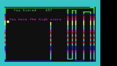 Mattel Aquarius typed in game SNAKER with listing