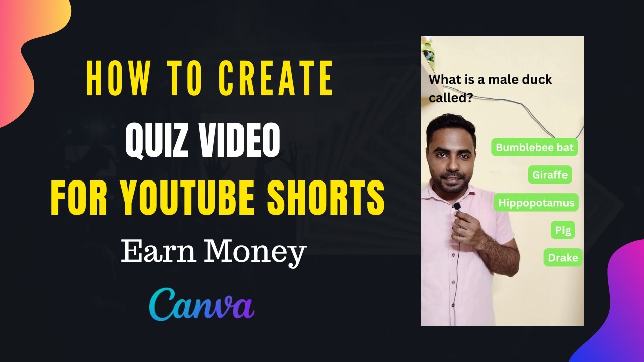 How to create quiz shorts video for YouTube in Canva and earn money ...