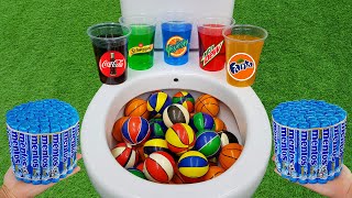 Basketball VS Popular Sodas !! Fanta, Coca Cola, Mtn Dew, Schweppes, Yedigün and Mentos in toilet