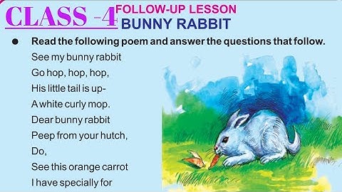 Class-4: ENGLISH: PART-2: LESSON-3 (MAIN LESSON) : The Poem "BUNNY RABBIT": Odia Medium