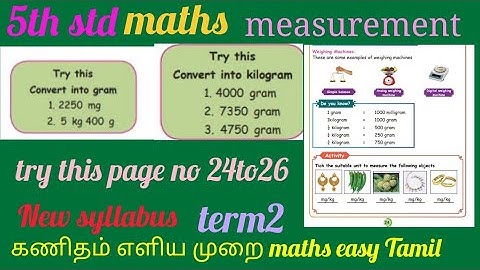 5th std maths measurement try this page no:24to26 unit4 term2