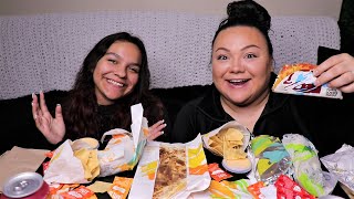 Taco Bell Toasted Cheddar Chalupa, Chicken & Black Bean Chalupa Mukbang | AngelaEats