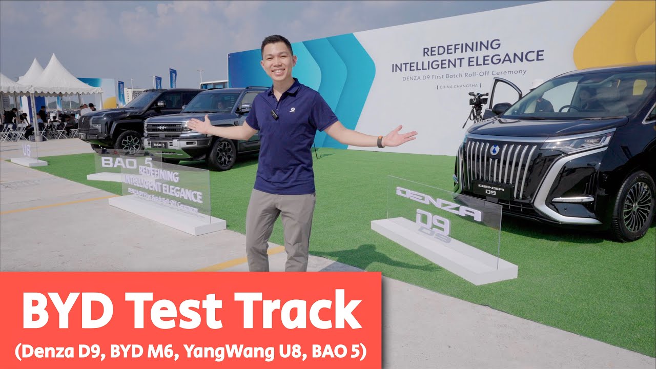 BYD Test Track Experience: Denza D9, BYD M6, YangWang U8, BAO 5 - YouTube