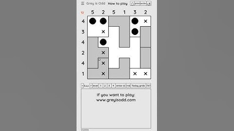 Grey is Odd - Today grids. Solution level 4 6X6 dated 03-22-2024