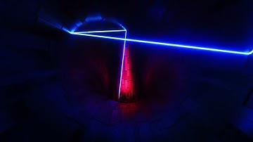 A laser moving in a circular tunnel. Infinitely looped animation