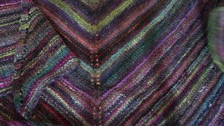 Knitted Chevron And NightShift Shawls Noro Yarn Blocking