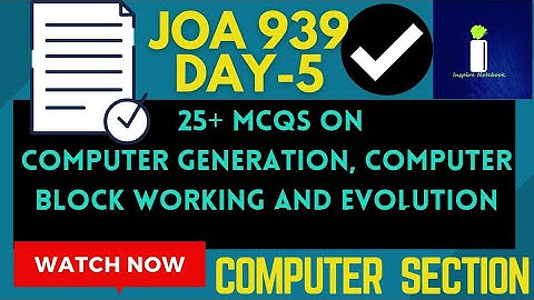 Day5, Top 25+ MCQs on Computer Fundamental, JOA IT 939, JOA Preparations