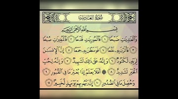 قران كريم سورة العاديات تلاوة القارئ هزاع البلوشي