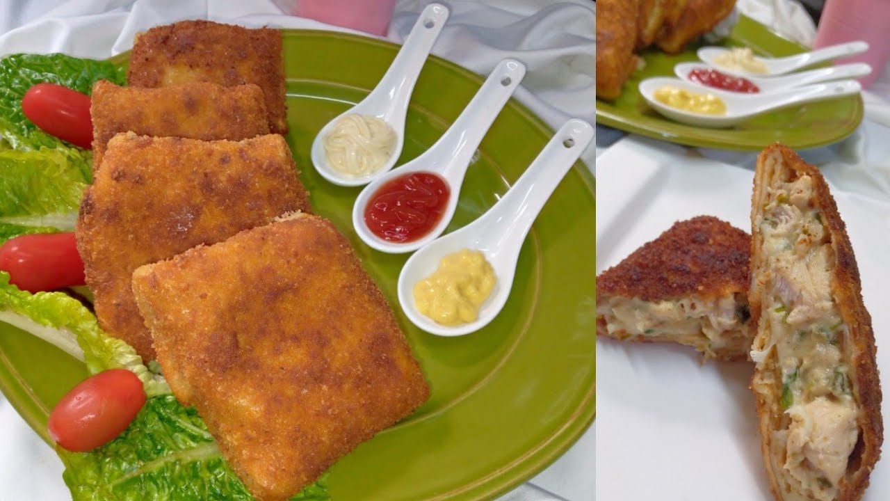 كريب مالح مقلي و مقرمش بحشوة أكتر من رائعة crêpes salées au poulet