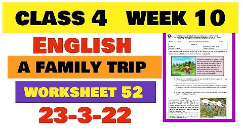 Class 4 English Week 10 worksheet 52 English week 10 answer class 4 Reading Campaignweek  10