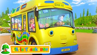 The Wheels On The Bus Go Round and Round | Bus Song | Nursery Rhymes & Kids Songs | Little Treehouse
