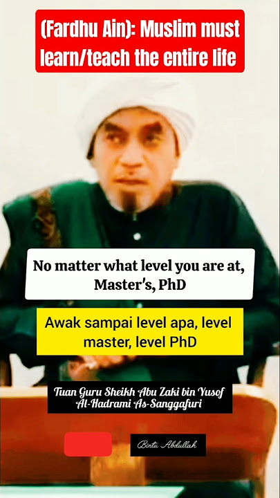 (Fardhu Ain): Muslim must learn/teach the entire life #tgsaz #fardhuain #muslimlife #sirrilmu
