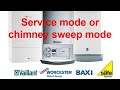 How to put different boilers into service mode chimney sweep mode or high and low fire for analysing