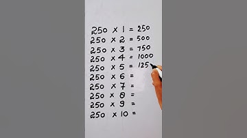 write the Table of 250 in 20 second only..#maths #hack #mathshack @study_care0