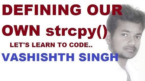 how to define strcpy function in C language in hindi