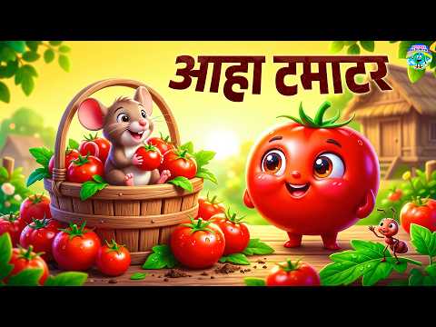 आहा टमाटर - Aaha Tamatar Bade Mazedar | Hindi Nursery Rhymes And Kids Song | Rhymes Ki Duniya