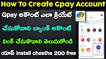 How To Create Gpay Account In Telugu | Open Google Pay Account Telugu | Link Bank account Google pay