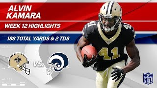 Alvin Kamara's Amazing Game w/ 188 Total Yds & 2 TDs! | Saints vs. Rams | Wk 12 Player HLs