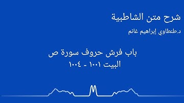 شرح الشاطبية || د.طنطاوي إبراهيم غانم || سورة ص