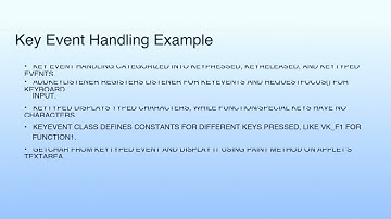 Key Event Handling Example | Lecture 45: Demonstration-XVI