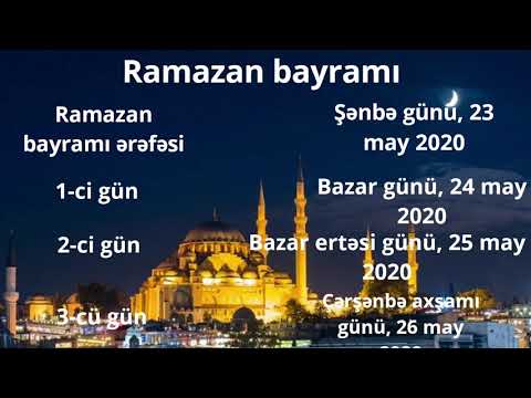 2020-ci ilin Dini təqvimi (🇹🇷 Diyanet İşleri Başkanlığı)