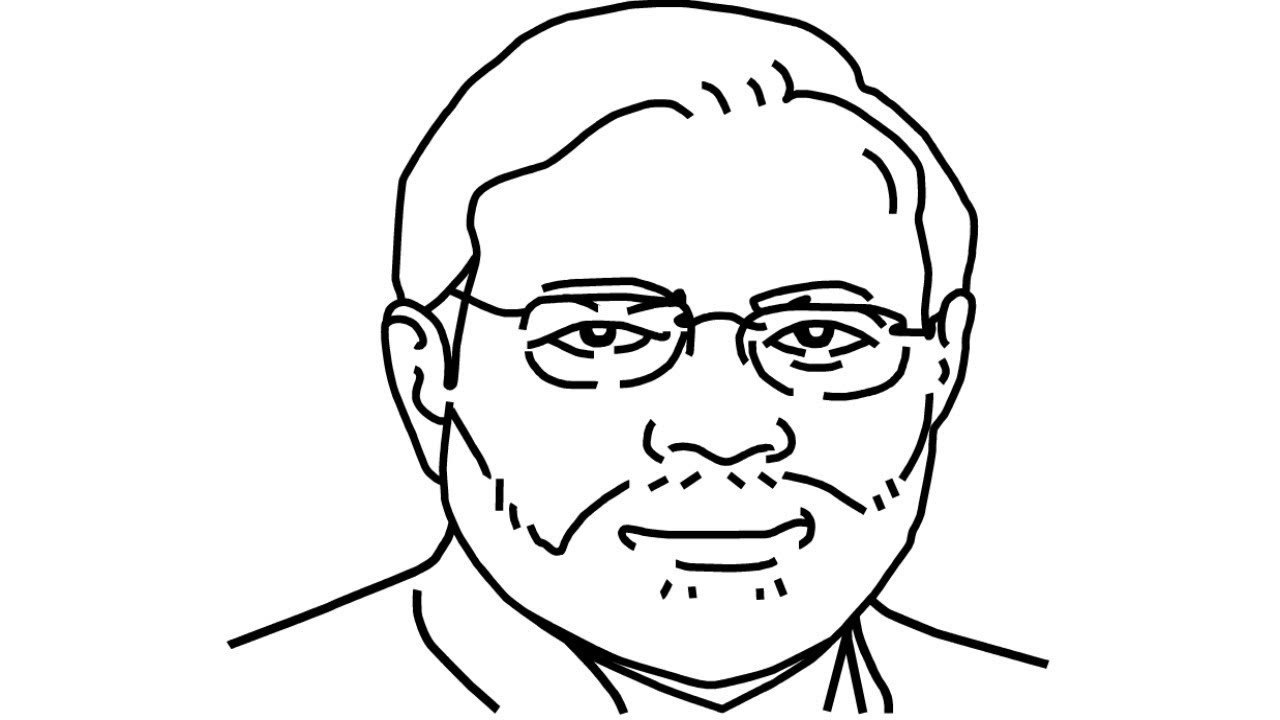 How to draw Prime Minister Narendra Modi face II Easily step by step -  YouTube