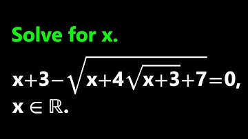 A Nice Nested Radical Equation | Discard Extraneous Solutions.