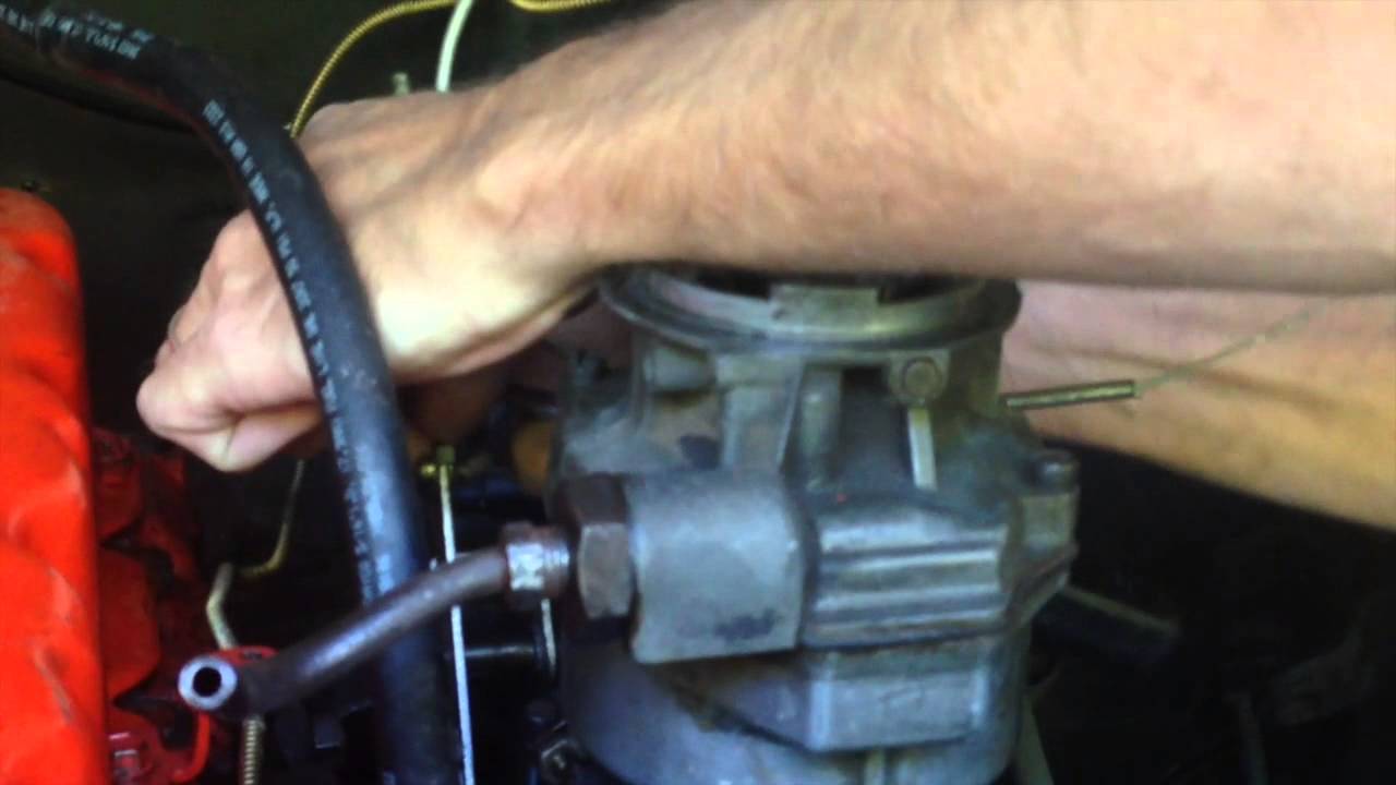 Single barrel Rochester carburetor removal from a 1968 Chevy C10 inline six ...