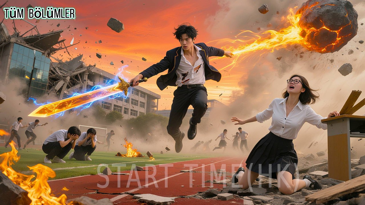 Kıyamet geldi! Okulun en önemsiz çocuğu tek yumrukla meteoru yok etti, tüm okul diz çöktü !