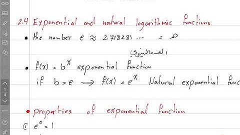 Exponential and natural logarithmic functions