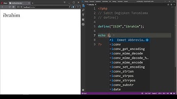 PHP 3 Sabit değişken tanımlama define - Eğitim videoları