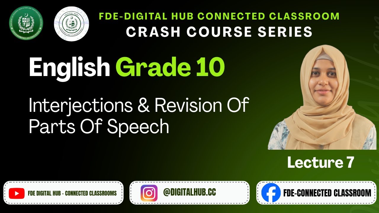 Interjections & Parts of Speech (Revision) | English | Grade 10 | Crash Course Series | FDE