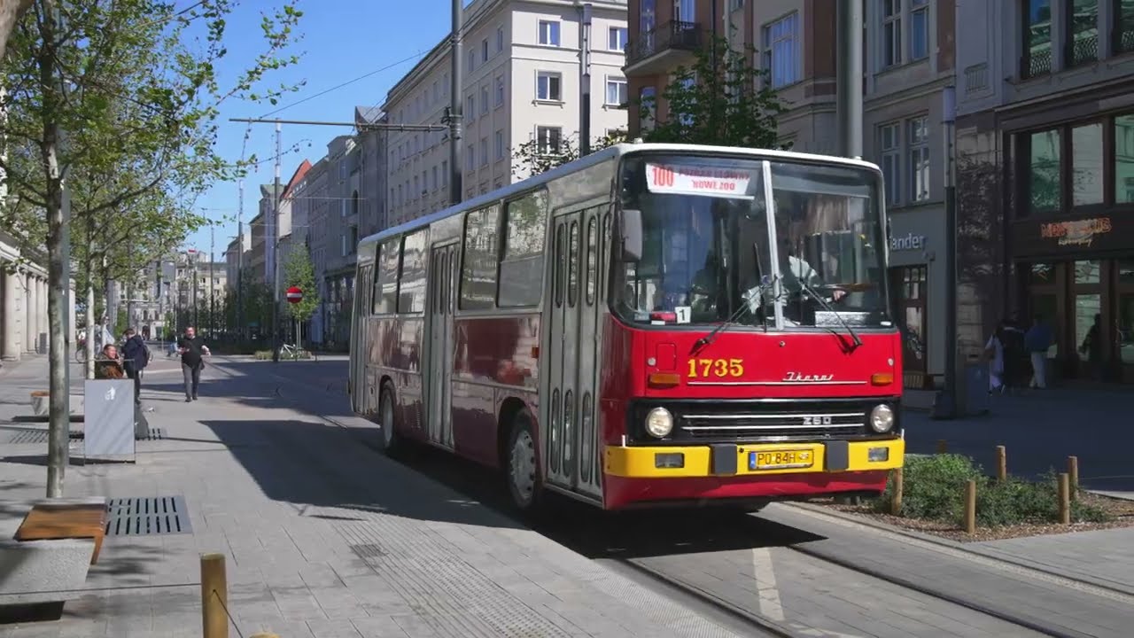 Poland, Poznań, heritage bus 100 ride form 27 Grudnia to Poznań Główny