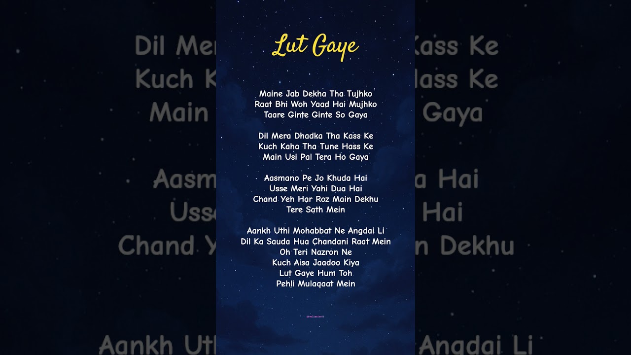 🎶 Lut Gaye – Jubin Nautiyal 🥀❤️✨ Try With Your Own Voice 