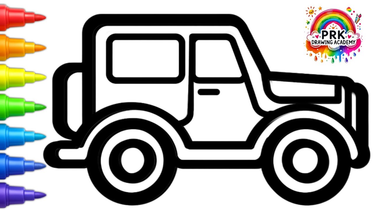 How to Draw a Thar Car Easy 🚗| Thar Drawing Step by Step | Drawing For Kids