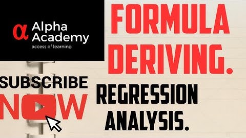 regression analysis || formule derivation || alpha academy || neeraj singh