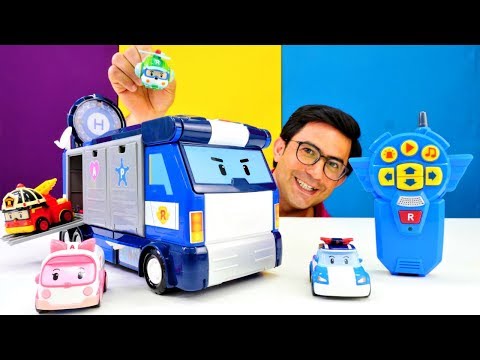 Robocar Poli Mobil istasyonu. Oyuncak açılımı