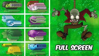 PVZ 1 Challenge - Full Screen Of All Plants Vs Full Screen Of Bungee Zombie - Who Will Win?