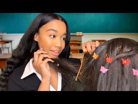 ASMR Girl With No Boundaries Plays With Your Hair In Class 💆‍♀️ Personal Attention ASMR Hair Play