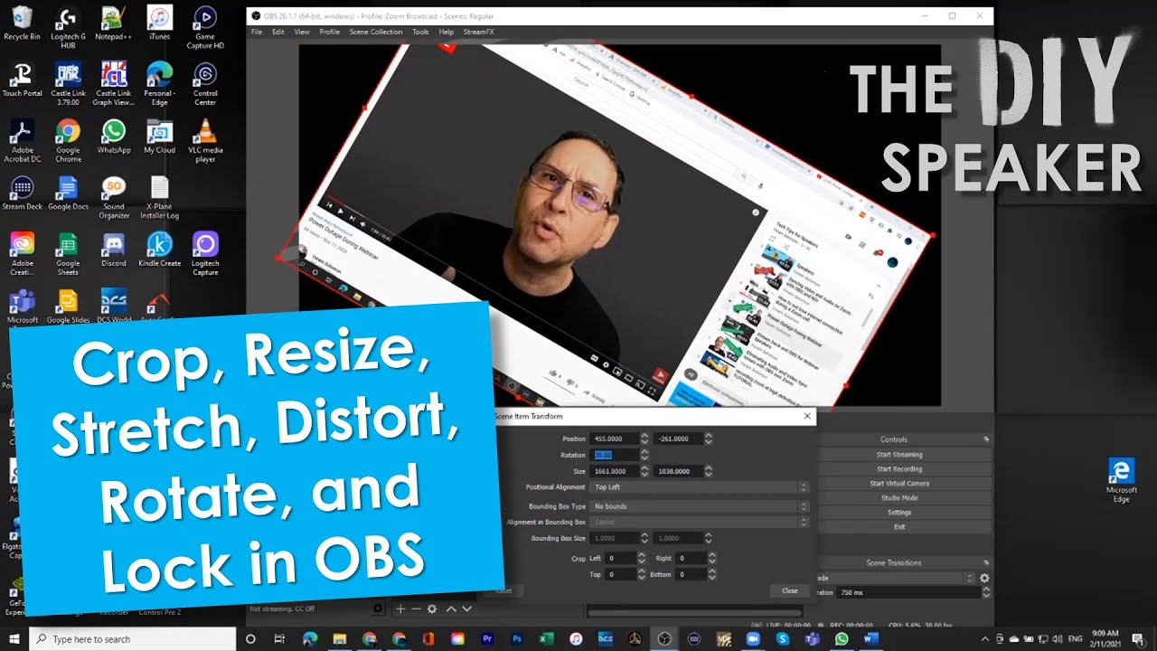 Crop, Resize, Stretch, Rotate in OBS