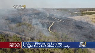 More than two dozen homes told to evacuate because of large brush fire at Soldiers Delight Park in O
