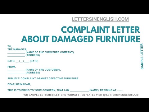 Video: How To Write A Claim For Furniture