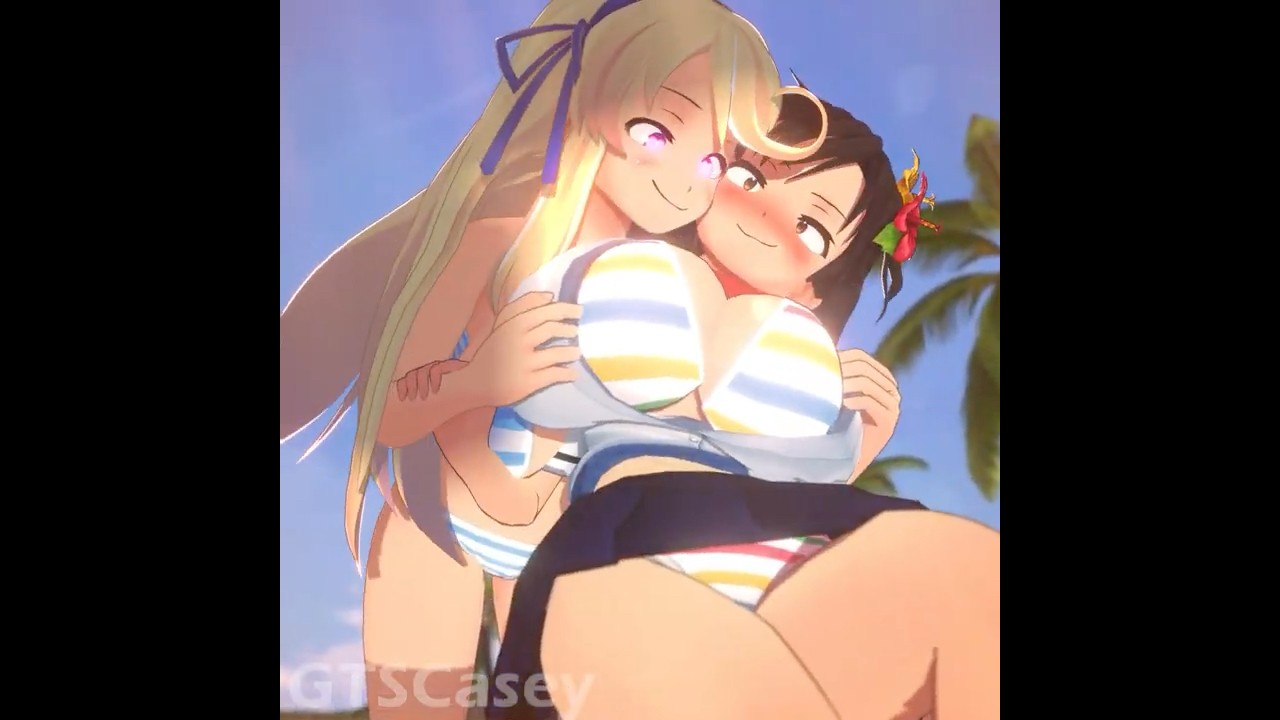 ⁣Katsuragi has fun with Asuka (Senran Kagura growth animation)