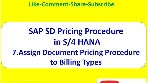 SAP SD Pricing Procedure (Assign Document Pricing Procedure to Billing Types)