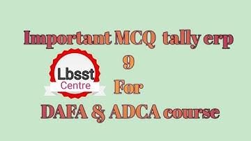 Important mcq  tally erp 9।। For Dafa course