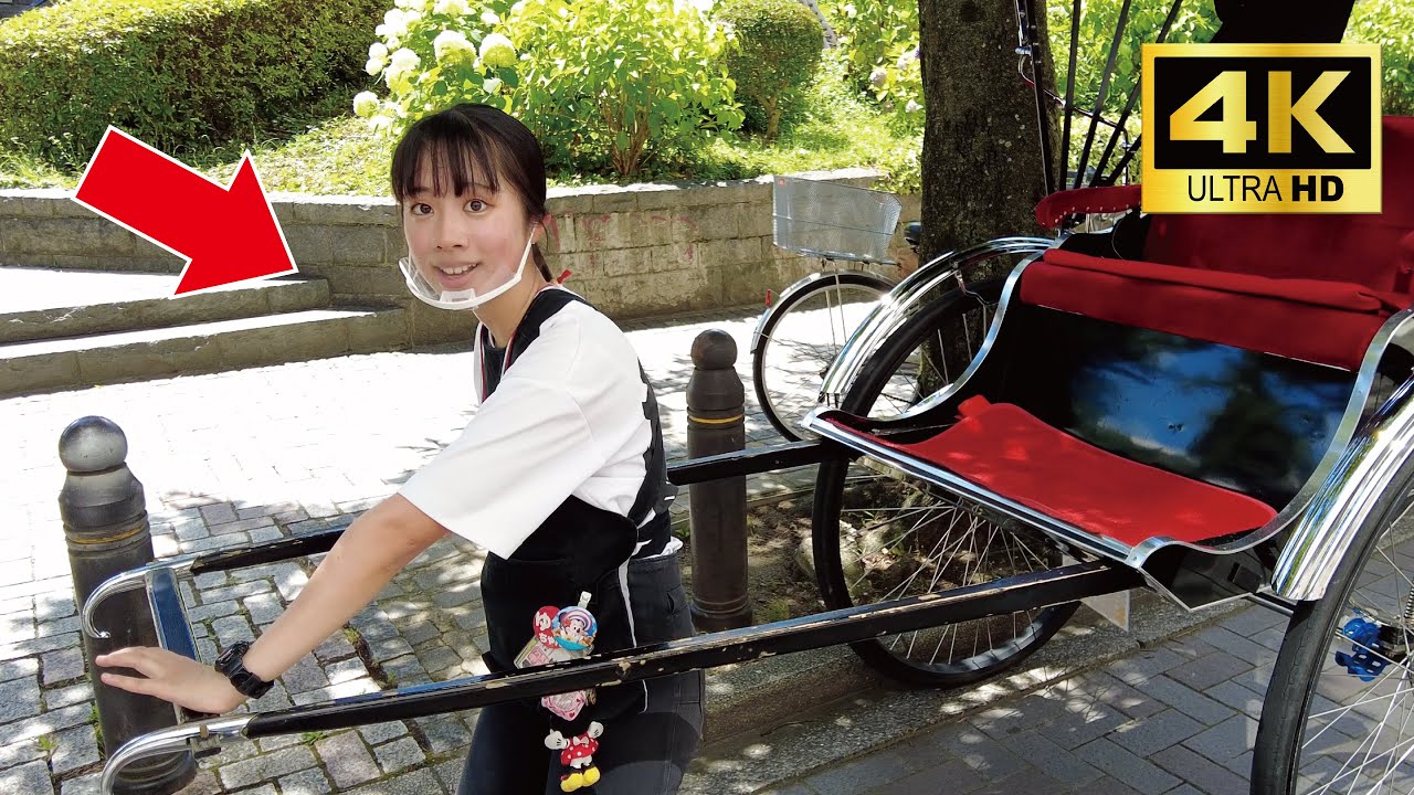 A cute Japanese girl, Yuka-chan, explained to me how a rickshaw  runs😊｜Rickshaw in Asakusa, Tokyo